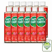 Happy Earth 12 x – Douchegel – 100% Natuurlijk Floral Patchouli – 300 ml - Grootverpakking - Vaatwasstrips - Douchegel - Natuurlijke Douchegel - Vegan Douchegel - Patchouli Geur - Huid Verzorging