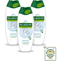 Palmolive 3 x Naturals - Douchegel - Sensitive - Voor Gevoelige Huid - 500 ml - Wasstrips - Douchegel - Gevoelige Huid - Melkproteïnen - Zachte Reiniging - Dermatologisch Getest