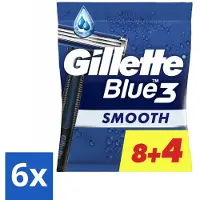 Gillette 6 x Wegwerpmesjes Blue III 12 stuks per verpakking - Scheermes - Scheermesje - Scheerbeurt - Scheerhandvat - Scheerhoofd