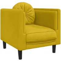 vidaXL Fauteuil met kussen fluweel geel