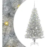 vidaXL Kerstboom met 150 LED met standaard Zilver 150 cm PET
