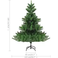 vidaXL Kunstkerstboom Nordmann met LED's en kerstballen 180 cm groen