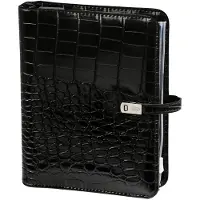Kalpa 1011-06 hervulbare A5 Ringband Planner Alligator Zwart 1 week per 2 paginas 2026-2027-2028