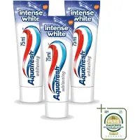 Aquafresh 3 x - Tandpasta - Intense White - Wittere Tanden - 75 ml - Wasstrips - Tandpasta - Wittere Tanden - Tanden Reinigen - Tanden Witteren - Microparel