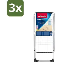 Vileda 3 x Universal - Droogrek - X-onderstel - 18 Meter Drooglengte - Droogrek - Wasdrogen - Droogcapaciteit - Inklapbaar - Droogvleugels