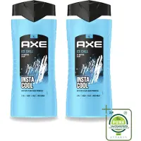 Axe 2 x XL - 3-in-1 Douchegel - Ice Chill - Icy Menthol - Insta Cool - 400 ml - Grootverpakking - Vaatwasstrips - Douchegel - Frisheid - Bevroren Munt - Citroen - 3-in-1