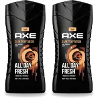Axe 2 x - 3-in-1 Douchegel - Dark Temptation - Dark Chocolate - 250 ml - Voordeelverpakking - 2 stuks