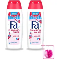 Fa 2 x - Douchegel - Winter Flamingo On Ice - Verfrissend & Koel - Hydraterend - 250 ml - Bulkverpakking - Douchegel winter - Douchemop - Frisse douchegel