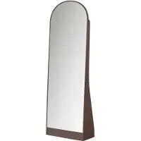 Woood Solari passpiegel - hout hoogglans donkerbruin [fsc] (175x60x26 cm)