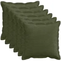 vidaXL Kussensloop 6 st HOUTEN Groen 30 x 30 cm corduroy