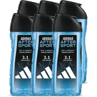 Adidas 6 x – Douche & Shampoo – Men After Sport – 250 ml - Voordeelverpakking - 6 stuks