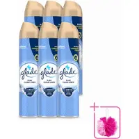 Glade 6 x – Luchtverfrisser Spray – Pure Clean Linen – 300 ml - Bulkverpakking - Luchtverfrisser linnen geur - Douchemop - Frisse luchtverfrisser spray