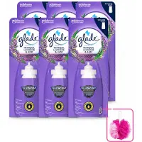 Glade 6 x - Sense & Spray Navulling - Tranquil Lavender & Aloë - 18 ml - Bulkverpakking - Geur - Douchemop - Rust