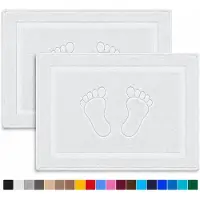 Komfortec Badmat Set - 2 stuks - Handdoek Dikte - Hotelkwaliteit - Zachte en Absorberende Douchemat/Handdoek - 50x80 cm - 100% Katoen - Wit