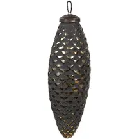 Clayre & Eef Kerstbal Overig 6x5x17 cm Zwart Glas Kerstballen