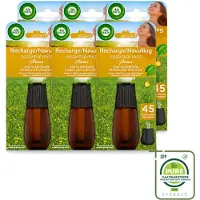 Air Wick 6 x Essential Mist - Navulling - Happiness - Ananas & Wilde Munt - 20ml - Grootverpakking - Vaatwasstrips - Navulling - Geurverspreider - Aromatherapie - Ananas - Wilde Munt