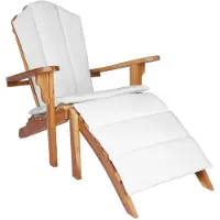 vidaXL Adirondack-tuinstoel met voetensteun Naturel Massief Teakhout