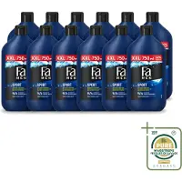 Fa 12 x Men - Sport - Douchegel - Groene Citrus - 750 ml - Wasstrips - Douchegel Voor Mannen - Sport Douchegel - Groene Citrus Geur - Verfrissende Douchegel - Dagelijks Gebruik