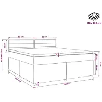 vidaXL Boxspringbed met matras Crèmekleurig 160 x 200 cm Stof