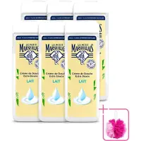 Le Petit Marseillais 6 x – Douchecrème – Lait – 400 ml - Bulkverpakking - Douchecrème - Douchemop - Huid verzorging