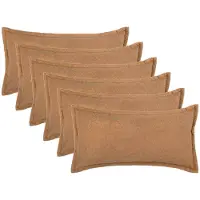 vidaXL Kussensloop 6 st HOUTEN Beige 40 x 70 cm Bouclé