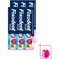Fixodent 6 x Plus – Kleefcrème – Food Barrier – Frisse Smaak – 40 g - Bulkverpakking - Kleefpasta kunstgebit - Douchemop - Voedselbarrière kunstgebit