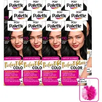 Palette 12 x Poly - Haarverf - Glossy Zwart 110 - 115ml - Bulkverpakking - Haarverf - Douchemop - Glossy Zwart