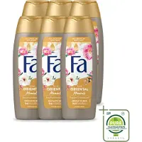 Fa 6 x - Oriental Moments - Douchecrème - Woestijnroos & Sandelhout - 250 ml - Grootverpakking - Vaatwasstrips - Douchecrème - Woestijnroos - Sandelhout - Geur - Huidverzorging