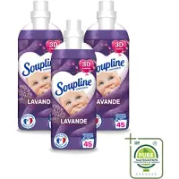 Soupline 3 x - Wasverzachter - Lavendel - 45 Wasbeurten - 1L - Grootverpakking - Vaatwasstrips - Wasverzachter - Wasgoed Verzorgen - Wasresultaat - Wasmachine - Wasverzachter Lentebloesem
