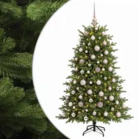 vidaXL Kunstkerstboom met kerstbal 180 cm 300 LED's Warmwit