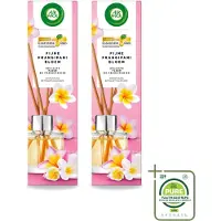 Air Wick 2 x - Geurstokjes - Delicate Frangipani Bloemen - Essentiële Oliën - 40 ml - Grootverpakking - Vaatwasstrips - Geurstokjes - Frangipani - Geur - Essentiële Oliën - Exotische Geur