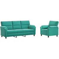 vidaXL Bankstel 2 pcs Turquoise fluweel