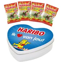 Haribo Pasta Frutta 72g - "Ik hou van jou" - hartvormige geschenkdoos - Individuele verpakte snoepzakjes - Snoep cadeau - Liefdescadeau