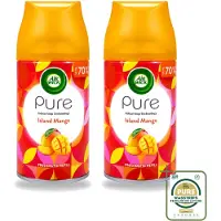 Air Wick 2 x – Luchtverfrisser Navulling – Island Mango – 250 ml - Wasstrips - Luchtverfrisser - Geur - Tropisch - Mango - Fris