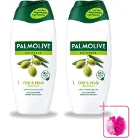 Palmolive 2 x - Naturals - Douchecréme - Olijf & Melk - Natuurlijke ingrediënten - 250 ml - Bulkverpakking - Douchecrème - Douchemop - Olijf en melk
