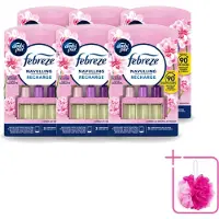Ambi Pur 6 x - 3Volution - Navulling - Vleugje Bloesem - 20 ml - Bulkverpakking - Geurverspreider - Douchemop - Frisheid