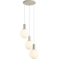 QAZQA Scandinavische hanglamp beige met opaal glas 3-lichts - Polly