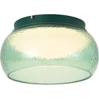 QAZQA Art Deco plafondlamp groen met glas incl. LED 3-staps dimbaar - Thimble