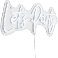 QAZQA Neon Wandlamp Wit Incl. LED - Let's Party