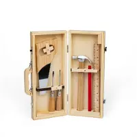 Bigjigs houten gereedschapskist speelgoed DIY set 6-delig FSC.