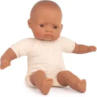 Miniland Babypop Met Stoffen Lijfje - Latijns Meisje 32Cm - Met Vanillegeur - Waterdicht - 10 Maanden