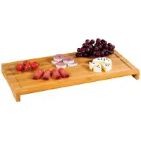 Kesper Snij- en serveerschaal - - 54 x 28 cm - Duurzaam bamboe - 3 in 1 (snijden, serveren, beschermen) - Schoonmaken met een spons