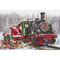Luca S Santa's Express Aida borduurpakket de kerst trein om te borduren B2397