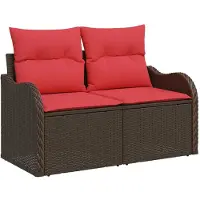 vidaXL Tuin Sofa met kussen 121 x 62 x 69 cm poly rattan