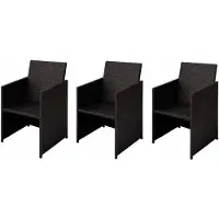 vidaXL Tuinstoelen 3 st Bruin Poly rattan