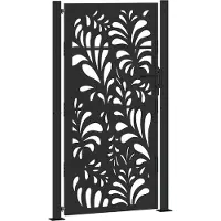 vidaXL Poort met golfontwerp 100x175 cm staal zwart