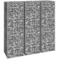vidaXL Schanskorf plantenbakken 3 st verhoogd 30x30x100 cm ijzer