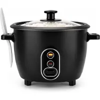 Savoré Kitchen Rijstkoker 1 Liter PFAS-vrij - Rice Cooker Klein voor 5 Porties - Warmhoudfunctie - Zwart