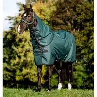 Horseware Ripstop 900D Fleece gevoerde turnout 50g Dynasty Groen/Marineblauw & Zilver 145