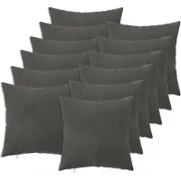 vidaXL Kussensloop 12 st HEERLEN Donkergrijs 40 x 40 cm fluweel